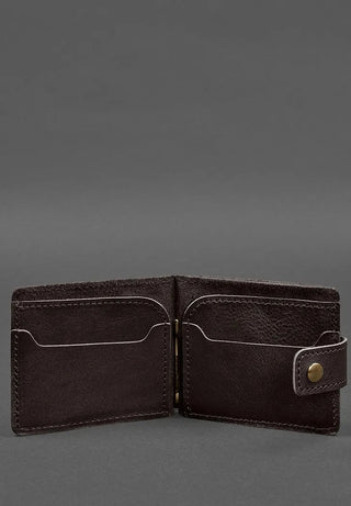 vintage leather purse clip haven slim designer wallet classic billfold style side view
