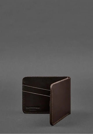 men's leather wallet haven compact slim billfold card slots elegant design side view