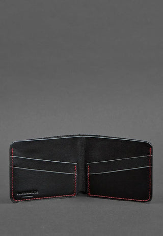 men's leather wallet haven genuine leather billfold multiple card slots compact side view