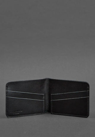 men's leather wallet haven compact slim genuine leather billfold minimalist card holder close-up