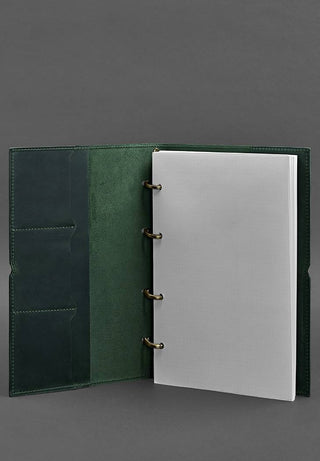leather notebook rings a4 vintage leather planner replaceable inserts close-up