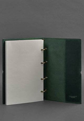 leather notebook rings a4 vintage leather planner replaceable inserts side view