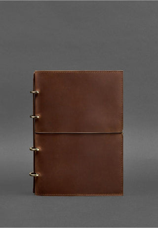 leather notebook rings a4 vintage leather planner replaceable inserts top view