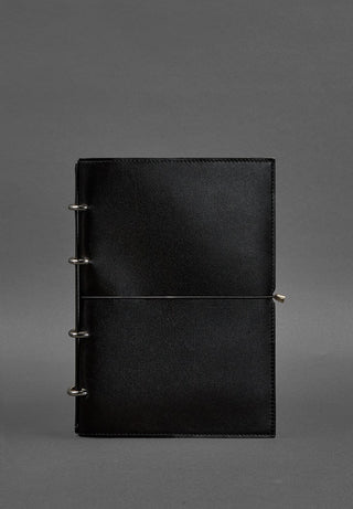 leather notebook rings a4 vintage leather planner replaceable inserts angle view