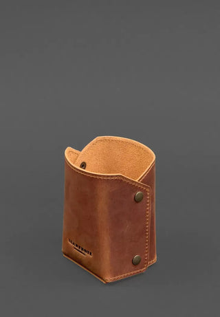 leather light brown desk organizer mat pen holder set angle view