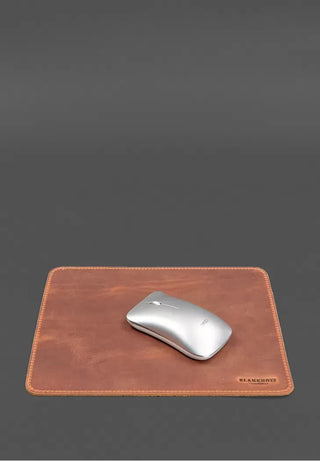 leather light brown desk organizer mat pen holder set detail