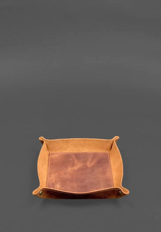 leather light brown desk organizer mat pen holder set detail view 2