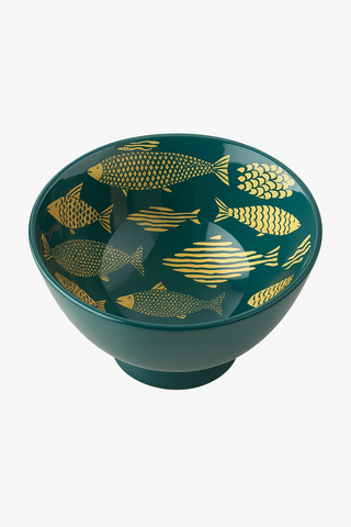 japanese floral-motif ceramic ramen bowl