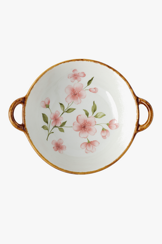 japanese floral-motif ceramic bowl