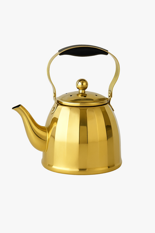 floral-motif stainless steel kettle with infuser