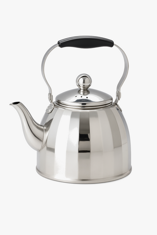 floral-motif stainless steel kettle with infuser