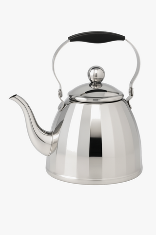 floral-motif stainless steel kettle with infuser