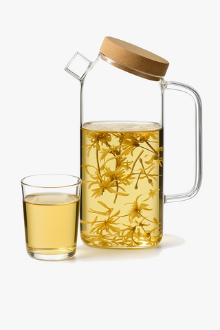 floral-motif glass kettle