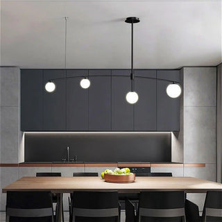 Sphere glass pendant ceiling fixture, modern ball pendant lamp with gentle glow