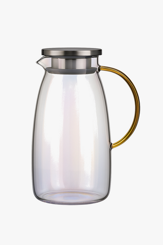 floral-motif borosilicate glass carafe