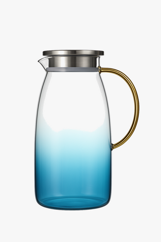 floral-motif borosilicate glass carafe