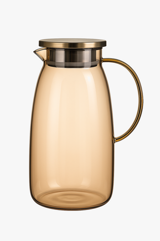 floral-motif borosilicate glass carafe