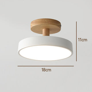 Colorful Flush Mount Light - Round Ceiling Light with Wood & Iron Design