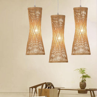 MIDO Bamboo Slender Wavy Shape Ceiling Light – view 1