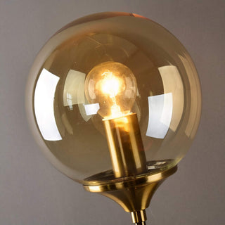 Glass Globe Wall Light – Adjustable Blown Glass Globe Lamp with Warm Brass Finish