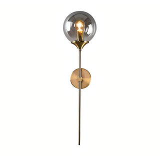 Glass Globe Wall Light – Adjustable Blown Glass Globe Lamp with Warm Brass Finish