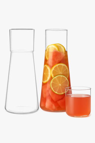 borosilicate glass bedside carafe & matching tumbler