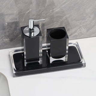 glass elegant durable bathroom set modern minimalist vanity decor angle view