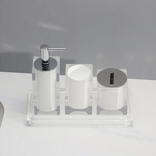 glass elegant durable bathroom set modern minimalist vanity decor side view
