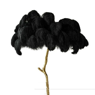 Resin feather floor lamp front — luxury maple leaf design