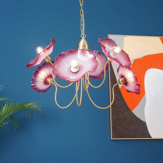 Contemporary modern glass chandelier lotus leaf pendant