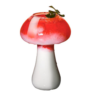 mushroom design transparent bar glass cocktail drinkware front view
