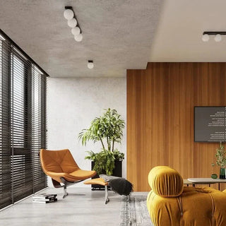 Clean Ceiling Light – Modern Three Point Lighting | Sleek Glass Stone Fixture