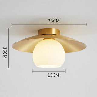 Brass gold ceiling light semi-flush E27 – modern glow
