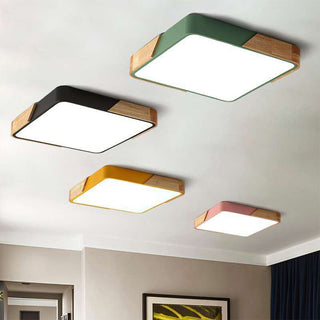 Nordic Ceiling Lamp – Rectangular LED Flush Mount Light for Living Room Lighting