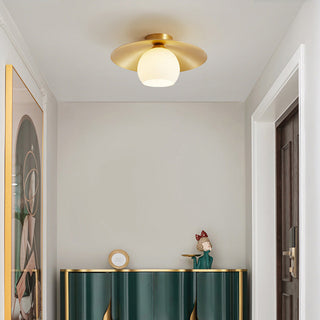 Brass ceiling light gold semi-flush – E27 bulb base