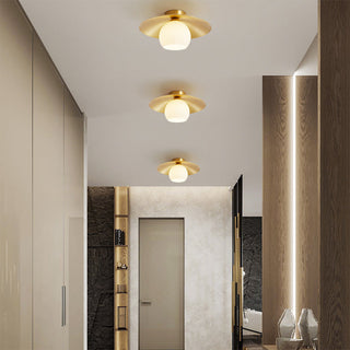 Gold brass ceiling fixture E27 – semi-flush mount