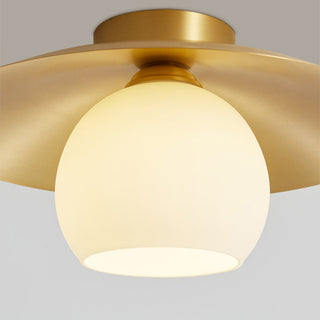 E27 brass ceiling light gold – semi-flush mount close-up