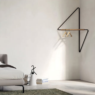 corner modern wall towel rack bathroom organizer space saving close-up