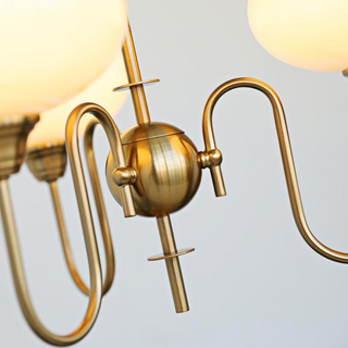 Glass creamy chandelier persimmon vintage mid century ceiling
