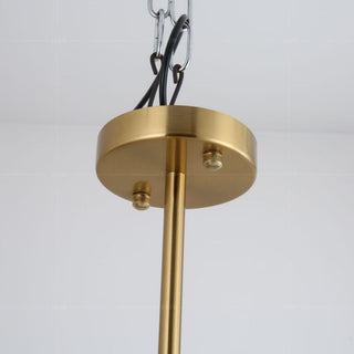 Elegant gold pendant sputnik chandelier — modern living room warm