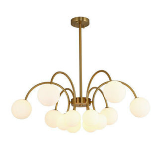 Elegant gold sputnik chandelier setting — modern pendant wide