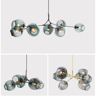 Branching glass bubble chandelier modern ceiling fixture