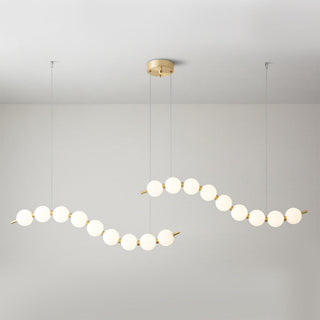 Pendant lights with white ball and brass acrylic design