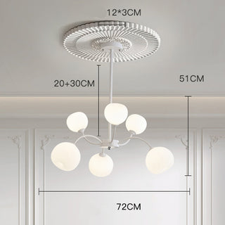 Modern sputnik white globe chandelier wide — iron pendant warm