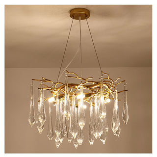 Luxury teardrop glass chandelier modern tiered ceiling fixture