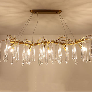 Tiered luxury chandelier glass teardrop modern ceiling pendant