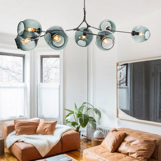 Contemporary bubble glass chandelier branch design living room