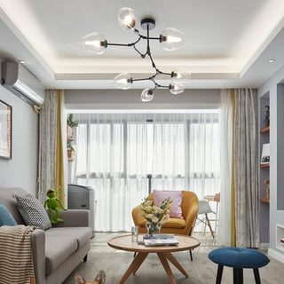 Modern glass bubble chandelier branch style living room lamp