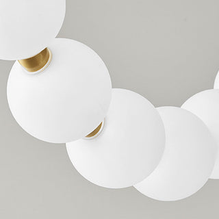 Modern pearl chandelier illuminated — LED ball brass acrylic warm