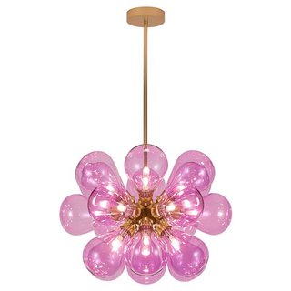 Bubble glass sputnik chandelier close-up — globe pendant detail